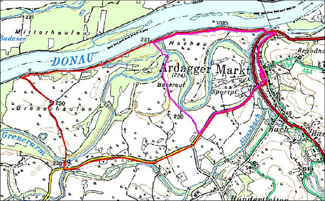  Streckenplan - Ardagger Halbmarathon 2010